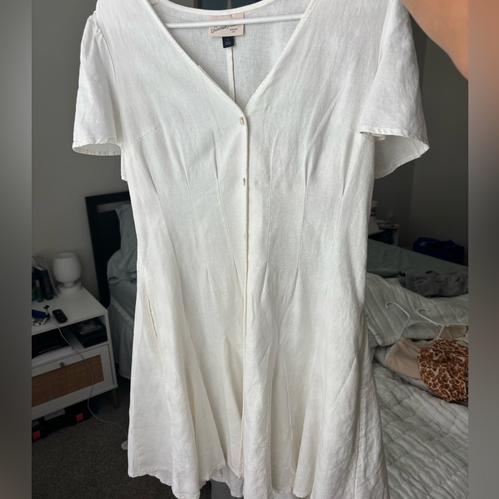 Linen White Mini Dress
